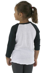 Royal Apparel 20660 Toddler Triblend Raglan Baseball Shirt - Tri White / Tri Black