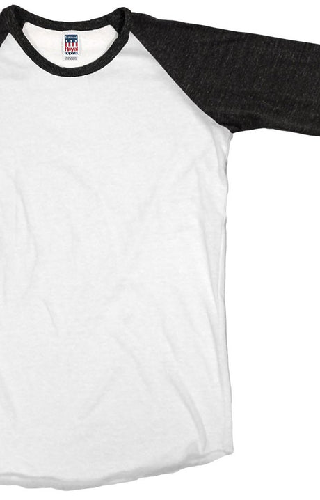 Royal Apparel 20660 Toddler Triblend Raglan Baseball Shirt - Tri White / Tri Black