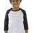Royal Apparel 20660 Toddler Triblend Raglan Baseball Shirt - Tri White / Tri Onyx