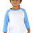 Royal Apparel 20660 Toddler Triblend Raglan Baseball Shirt - Tri White / Tri Pool