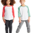Royal Apparel 20660 Toddler Triblend Raglan Baseball Shirt - Tri White / Tri Red