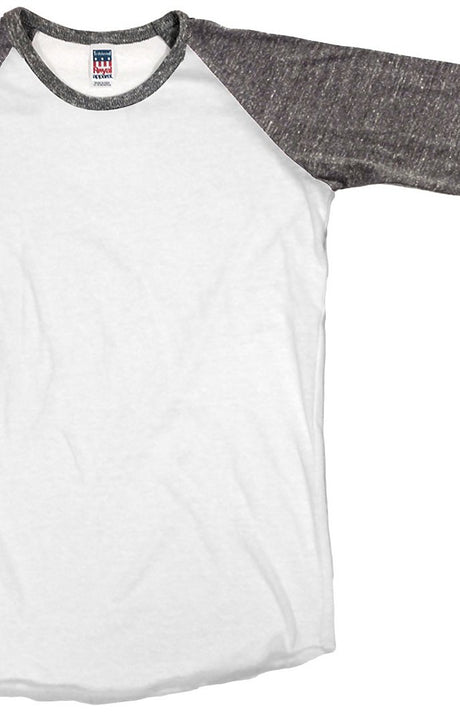 Royal Apparel 20660 Toddler Triblend Raglan Baseball Shirt - Tri White / Tri Vintage Grey