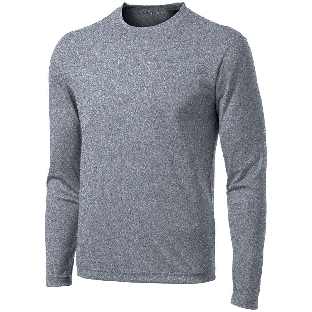 DRIEQUIP Mens Long Sleeve Moisture Wicking Heathered T Shirts In XS-4XL DRI-EQUIP X-Small Vintage Heather