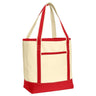 Joe's USA Large Cotton Canvas Boat Bag Joe's USA Natural / Red