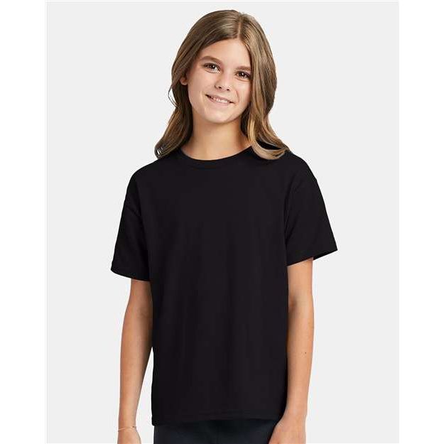 Hanes Ecosmart™ Youth T-Shirt - Black - Hanes 5370 Hanes Black XS