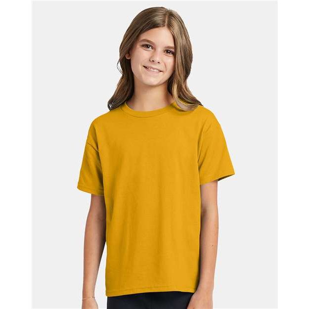 Hanes Ecosmart™ Youth T-Shirt - Gold - Hanes 5370 Hanes Gold XS