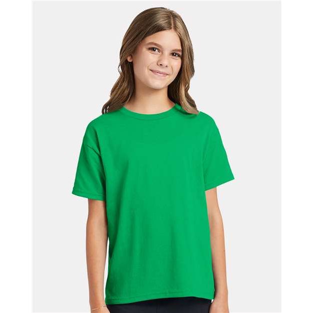 Hanes Ecosmart™ Youth T-Shirt - Kelly Green - Hanes 5370 Hanes Kelly Green XS