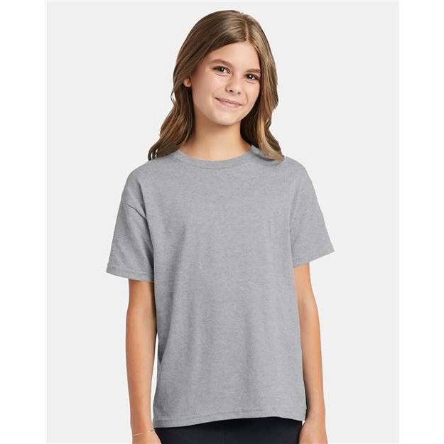 Hanes Ecosmart™ Youth T-Shirt - Light Steel - Hanes 5370 Hanes Light Steel XS