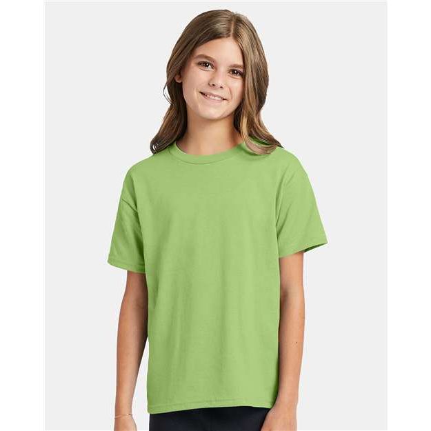 Hanes Ecosmart™ Youth T-Shirt - Lime - Hanes 5370 Hanes Lime XS