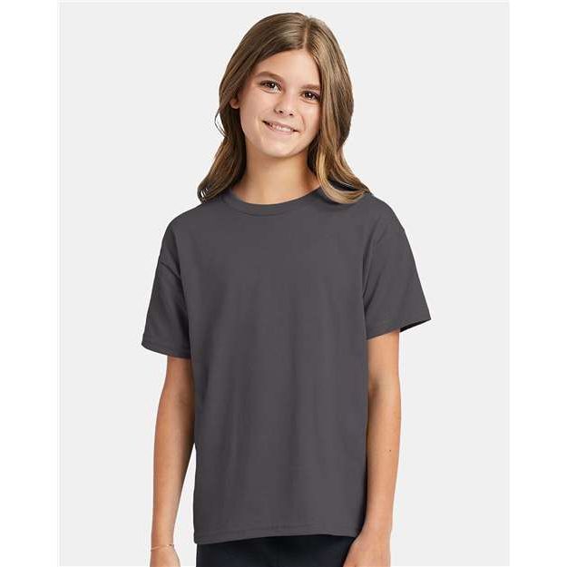 Hanes Ecosmart™ Youth T-Shirt - Smoke Grey - Hanes 5370 Hanes Smoke Grey XS