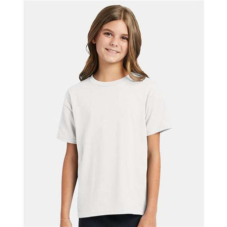 Hanes Ecosmart™ Youth T-Shirt - White - Hanes 5370 Hanes White XS