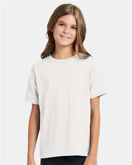 Hanes Ecosmart™ Youth T-Shirt - White - Hanes 5370