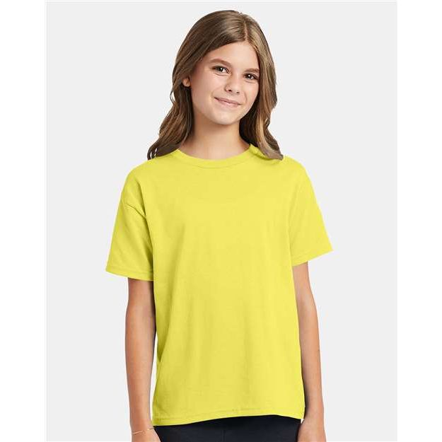 Hanes Ecosmart™ Youth T-Shirt - Yellow - Hanes 5370 Hanes Yellow XS