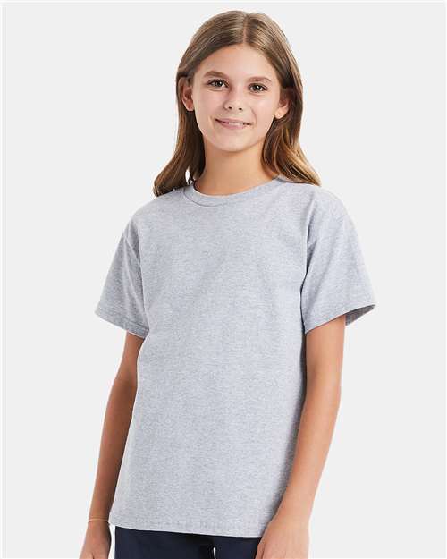 Hanes Essential-T Youth T-Shirt - Light Steel - Hanes 5480 Hanes Light Steel XS