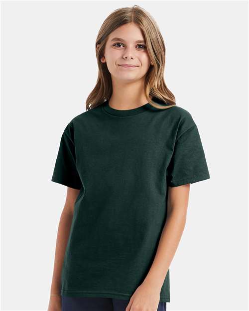 Hanes Authentic Youth T-Shirt - Deep Forest - Hanes 5450 Hanes