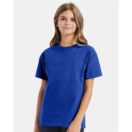 Hanes Authentic Youth T-Shirt - Deep Royal - Hanes 5450 Hanes Deep Royal XS