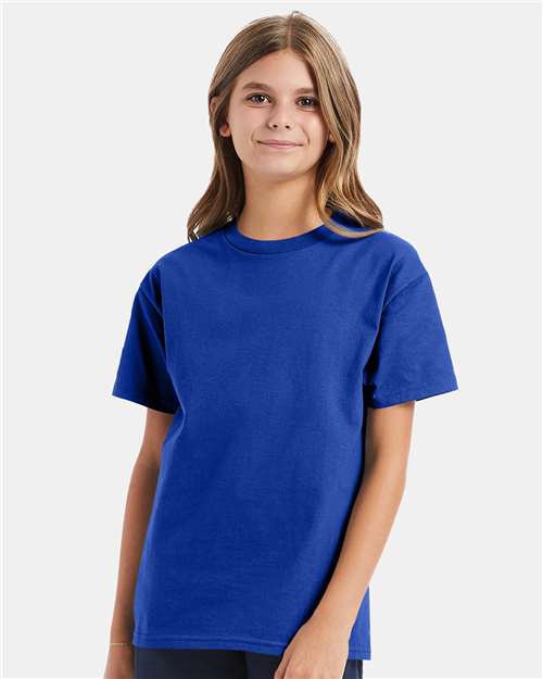 Hanes Authentic Youth T-Shirt - Deep Royal - Hanes 5450 Hanes