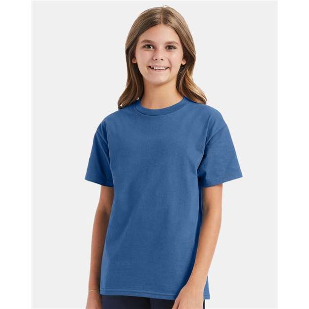 Hanes Authentic Youth T-Shirt - Denim Blue - Hanes 5450 Hanes Denim Blue XS