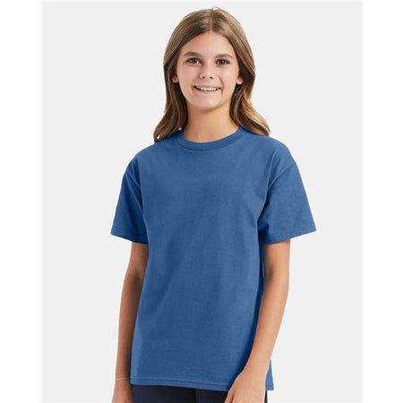 Hanes Authentic Youth T-Shirt - Denim Blue - Hanes 5450 Hanes Denim Blue XS