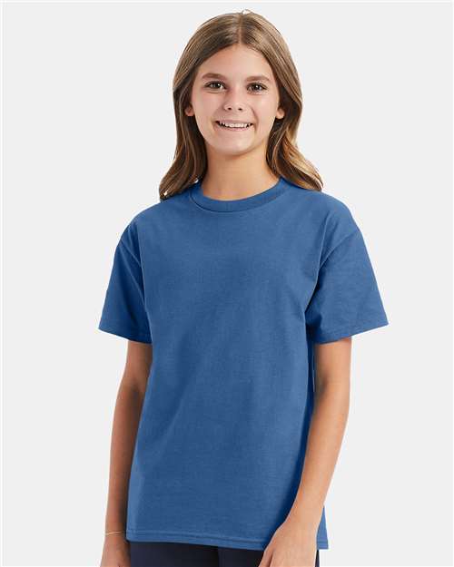 Hanes Authentic Youth T-Shirt - Denim Blue - Hanes 5450 Hanes Denim Blue XS