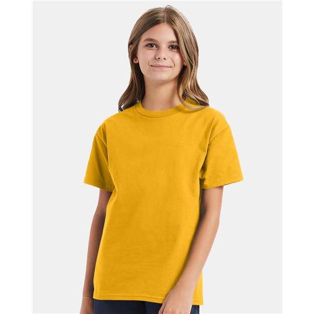 Hanes Authentic Youth T-Shirt - Gold - Hanes 5450 Hanes