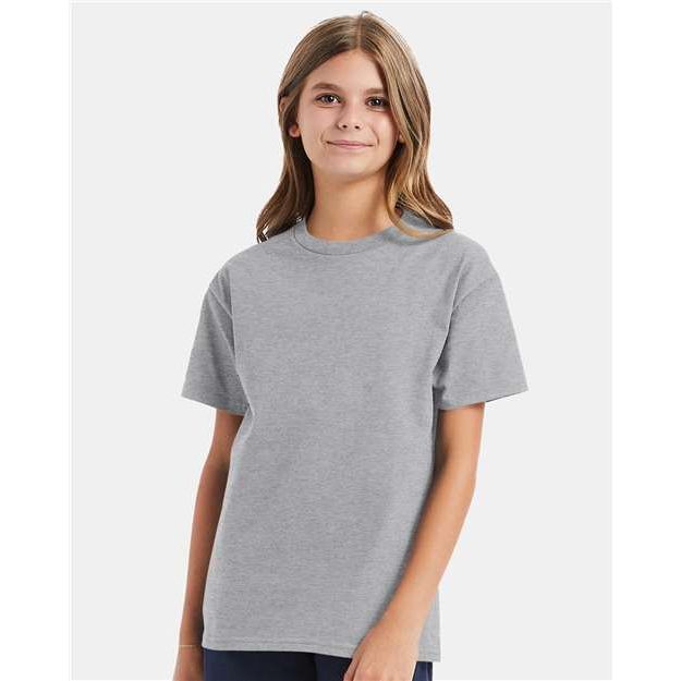 Hanes Authentic Youth T-Shirt - Light Steel - Hanes 5450 Hanes