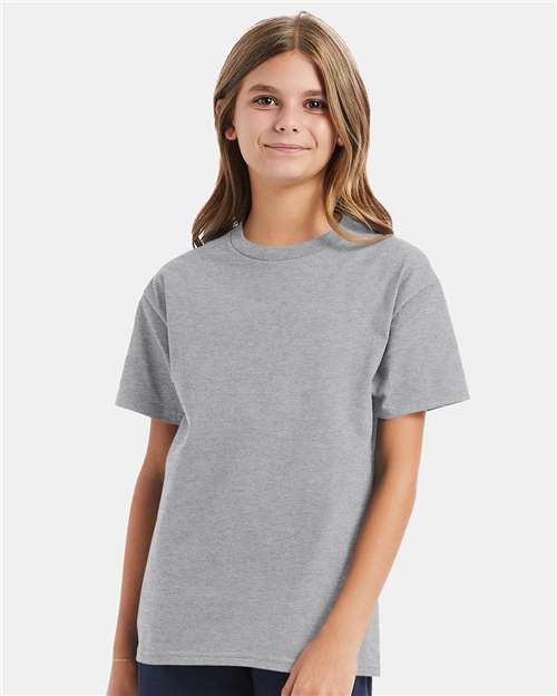 Hanes Authentic Youth T-Shirt - Light Steel - Hanes 5450 Hanes