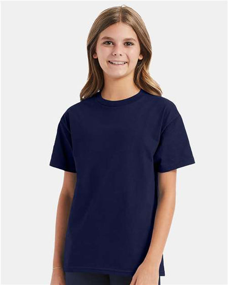 Hanes Authentic Youth T-Shirt - Navy - Hanes 5450 Hanes