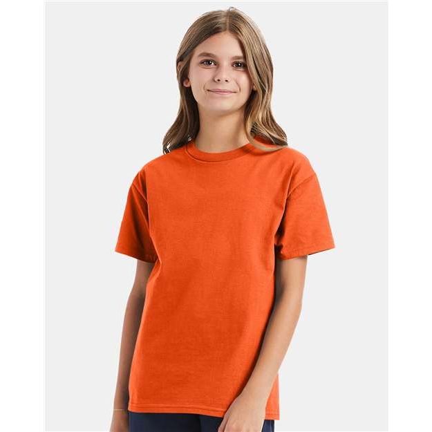 Hanes Authentic Youth T-Shirt - Orange - Hanes 5450 Hanes Orange XS