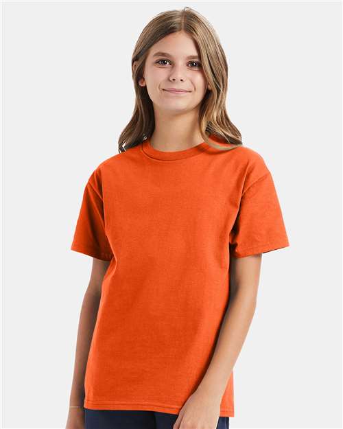 Hanes Authentic Youth T-Shirt - Orange - Hanes 5450 Hanes Orange XS