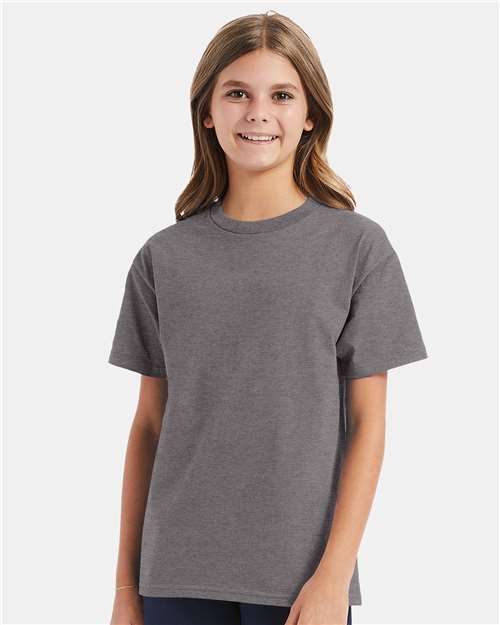 Hanes Authentic Youth T-Shirt - Oxford Grey - Hanes 5450 Hanes Oxford Grey XS