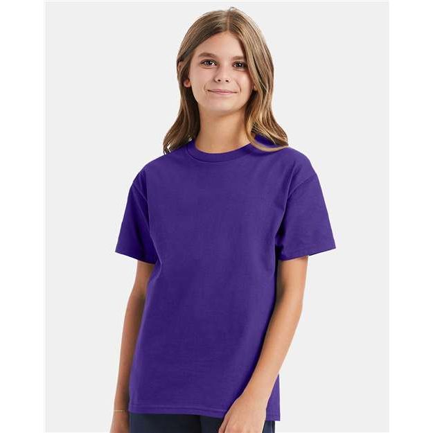 Hanes Authentic Youth T-Shirt - Hanes 5450 Hanes Purple XS