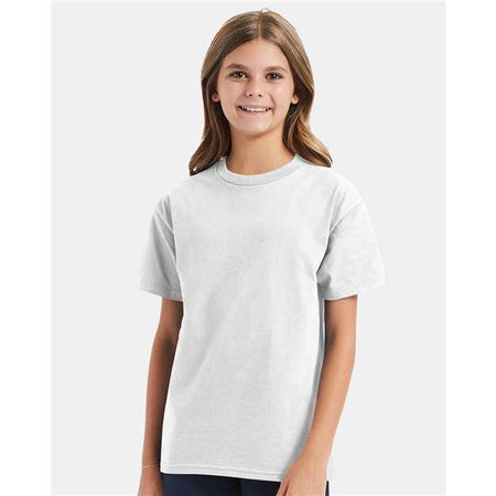 Hanes Authentic Youth T-Shirt - White - Hanes 5450 Hanes White XS