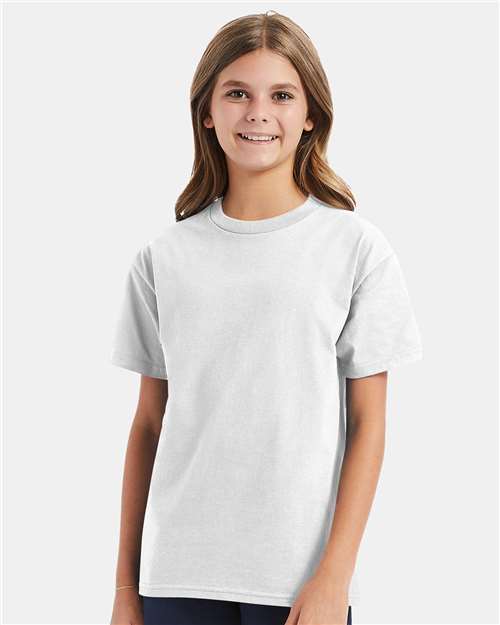 Hanes Authentic Youth T-Shirt - White - Hanes 5450 Hanes