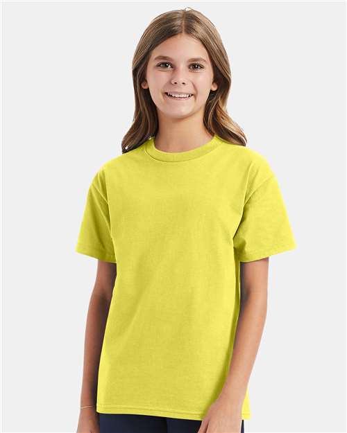 Hanes Authentic Youth T-Shirt - Yellow - Hanes 5450 Hanes Yellow XS