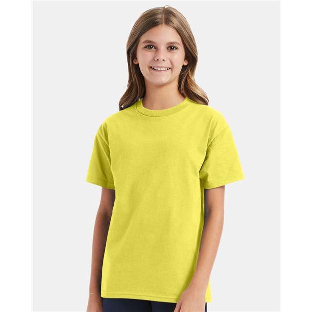 Hanes Authentic Youth T-Shirt - Yellow - Hanes 5450 Hanes