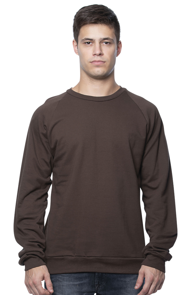 Royal Apparel 21053ORG Unisex Organic Raglan Crew Neck Sweatshirt - Bark