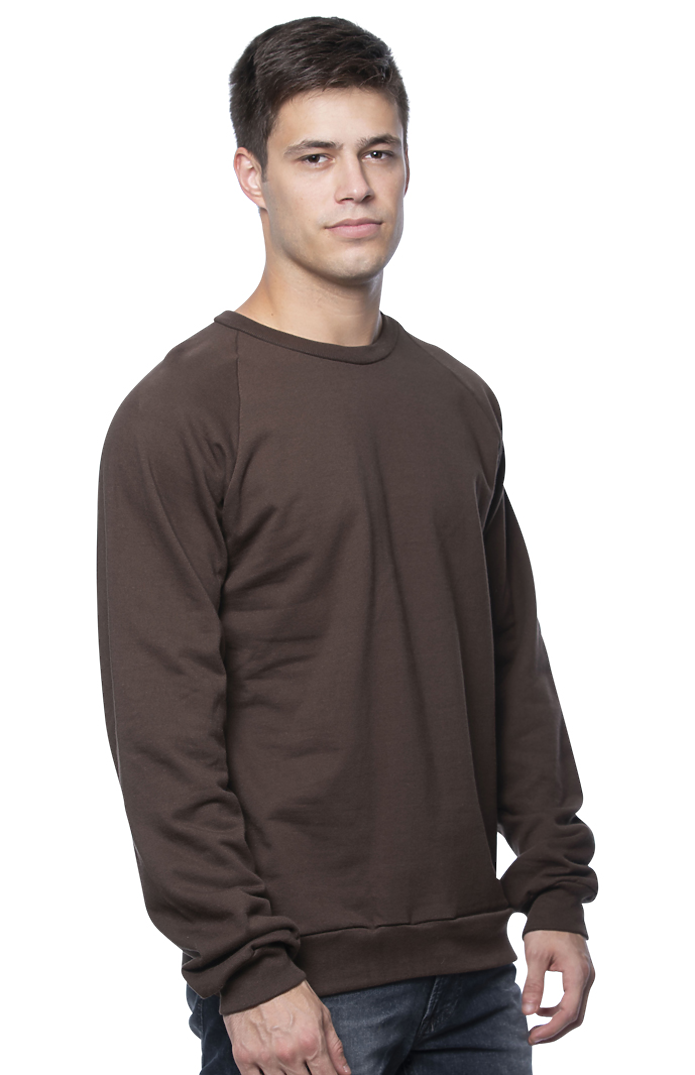Royal Apparel 21053ORG Unisex Organic Raglan Crew Neck Sweatshirt - Bark