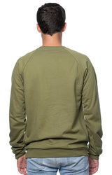 Royal Apparel 21053ORG Unisex Organic Raglan Crew Neck Sweatshirt - Moss