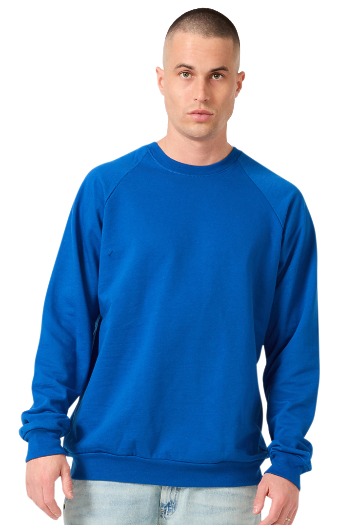 Royal Apparel 21053ORG Unisex Organic Raglan Crew Neck Sweatshirt - Nautical Blue