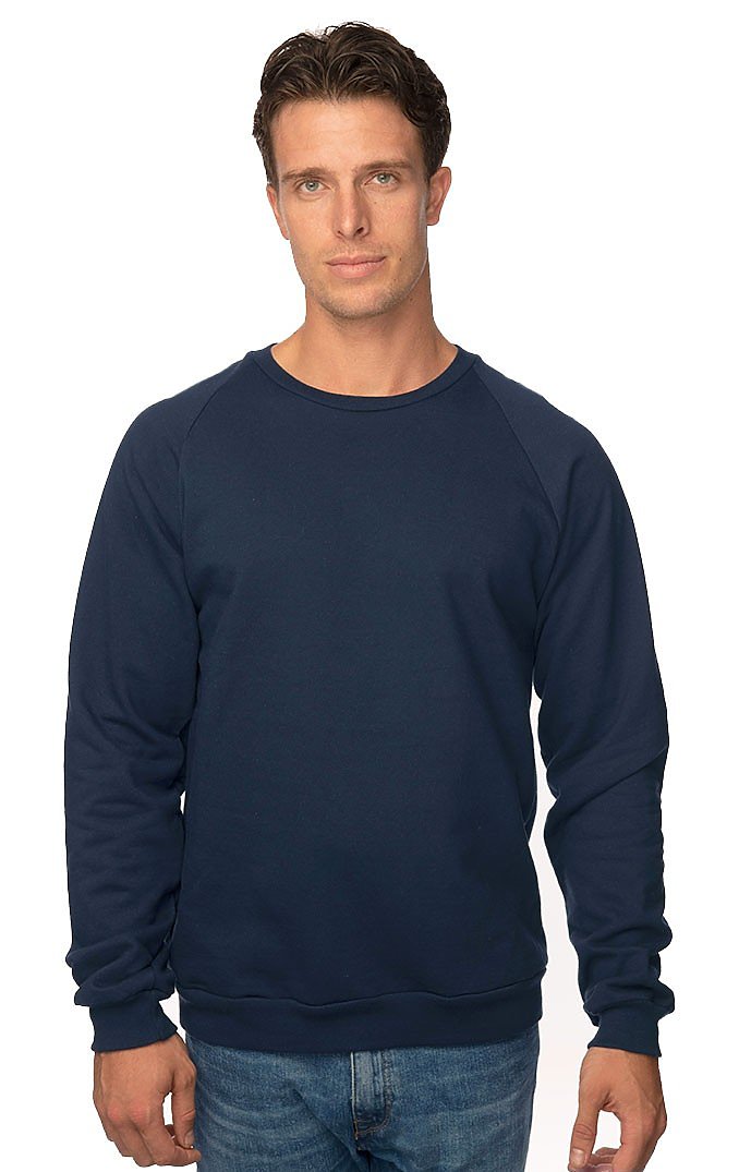 Royal Apparel 21053ORG Unisex Organic Raglan Crew Neck Sweatshirt - Ocean