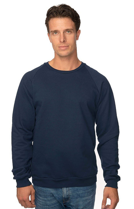 Royal Apparel 21053ORG Unisex Organic Raglan Crew Neck Sweatshirt - Ocean