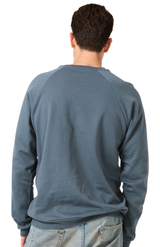 Royal Apparel 21053ORG Unisex Organic Raglan Crew Neck Sweatshirt - Pacific Blue