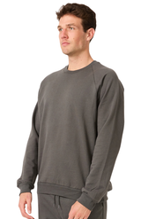 Royal Apparel 21053ORG Unisex Organic Raglan Crew Neck Sweatshirt - Slate