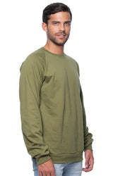 Royal Apparel 21053ORG Unisex Organic Raglan Crew Neck Sweatshirt - Moss