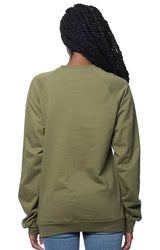 Royal Apparel 21053ORG Unisex Organic Raglan Crew Neck Sweatshirt - Moss