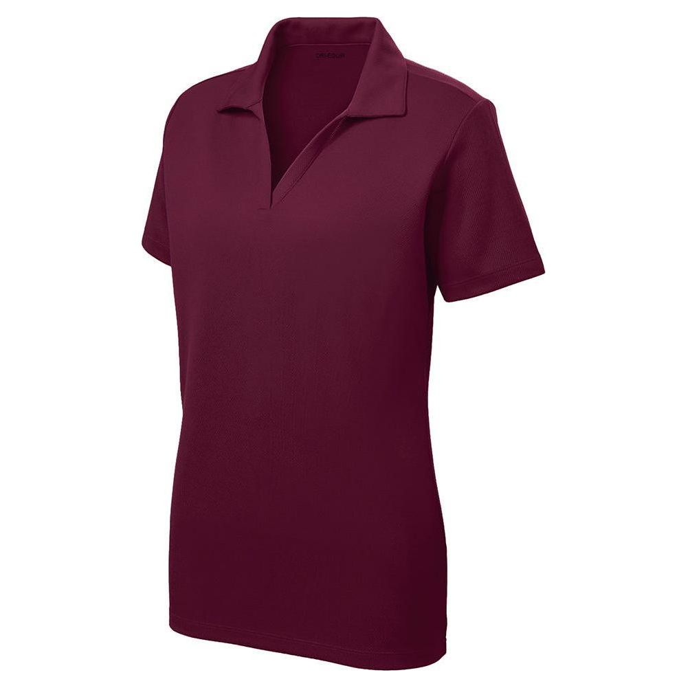 DRI-EQUIP Ladies Racer Mesh Golf Polo-Maroon DRI-EQUIP Maroon X-Small