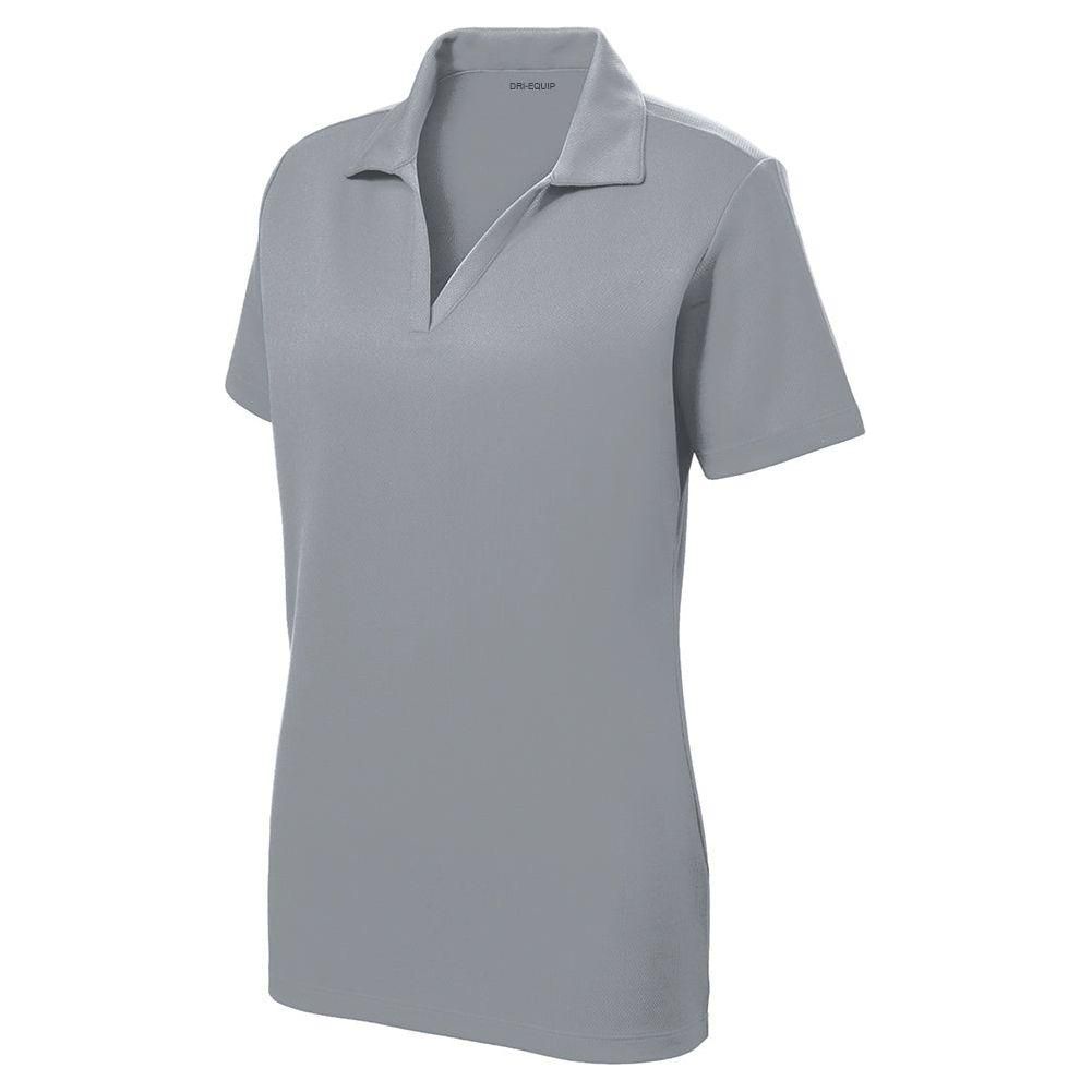 DRI-EQUIP Ladies Racer Mesh Golf Polo-Silver DRI-EQUIP Silver X-Small