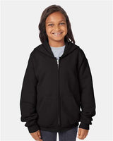Hanes P480 Youth EcoSmart Full-Zip Hooded Sweatshirt