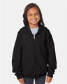 Hanes P480 Youth EcoSmart Full-Zip Hooded Sweatshirt